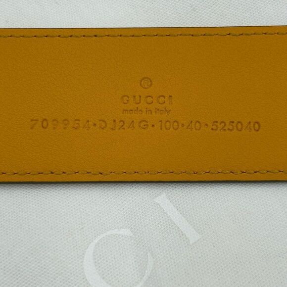 Men's Gucci, two tone, leather belt, memorable buckle size 100 cm/40 inches - Picture 8 of 10